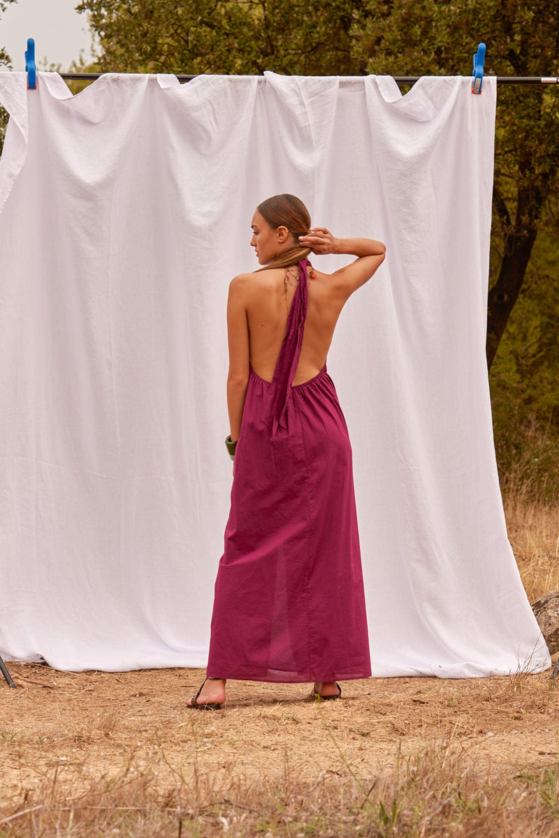 ROBE LONGUE ALMA - DARK PURPLE