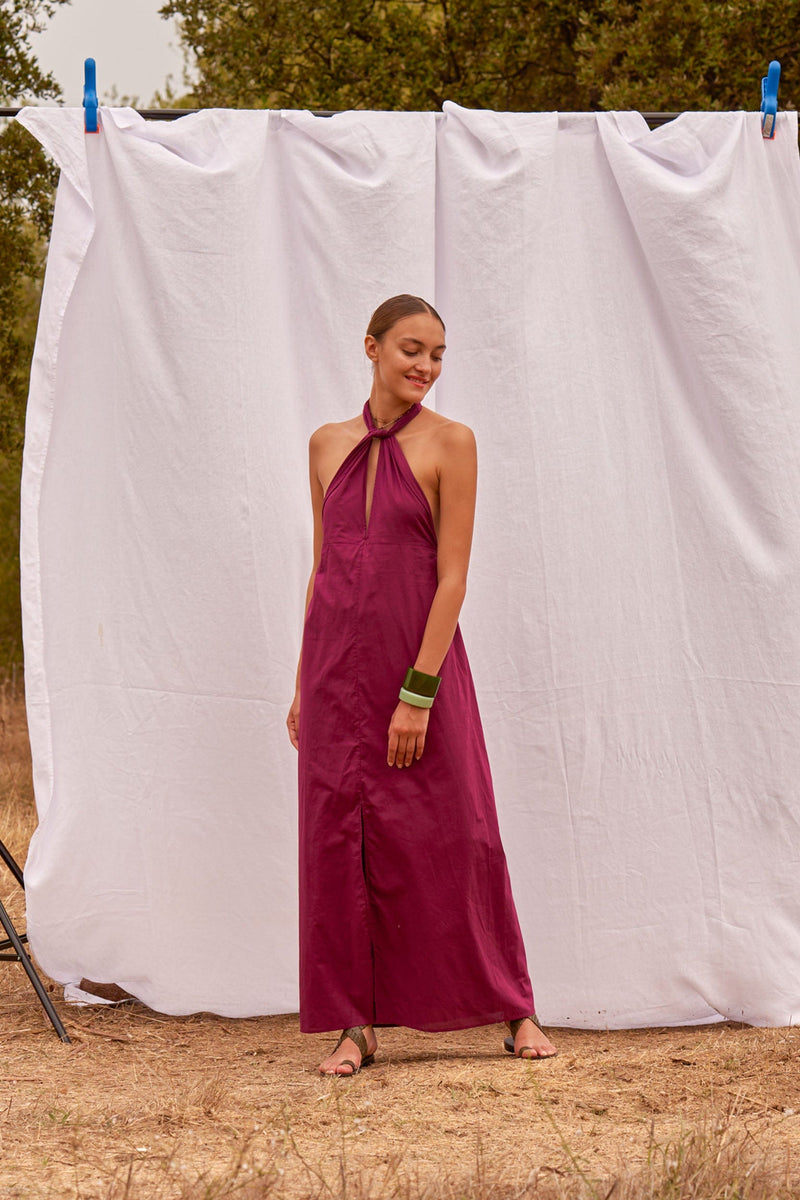 ROBE LONGUE ALMA - DARK PURPLE