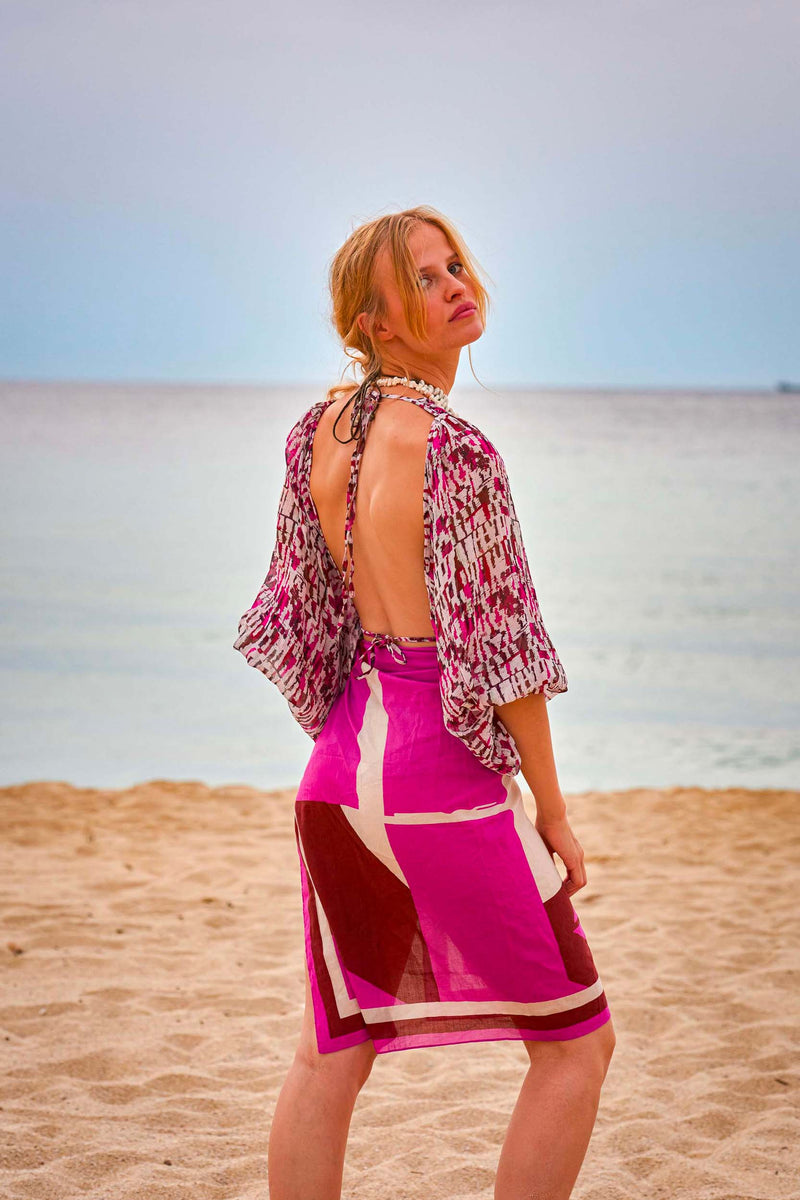 BANDANA IMPRIME SUNSET - MAGENTA