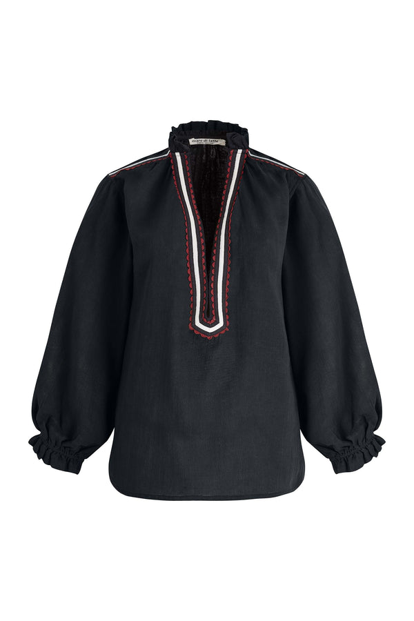 BLOUSE SAPHO CROQUET - BLACK