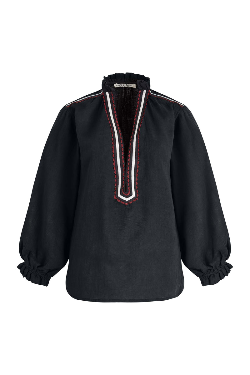 BLOUSE SAPHO CROQUET - BLACK