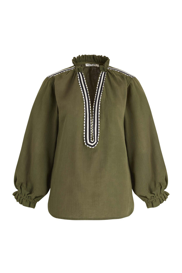 BLOUSE SAPHO CROQUET - OLIVE GREEN