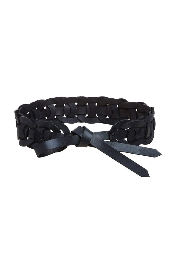 CEINTURE EN CUIR PASTILLE - BLACK