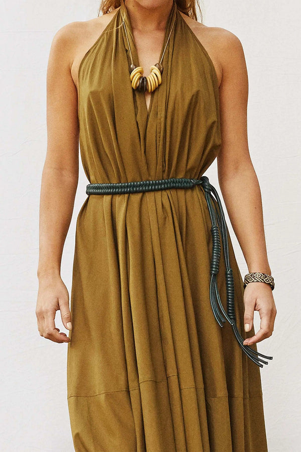 CEINTURE EN CUIR PALOMA - JUNGLE GREEN