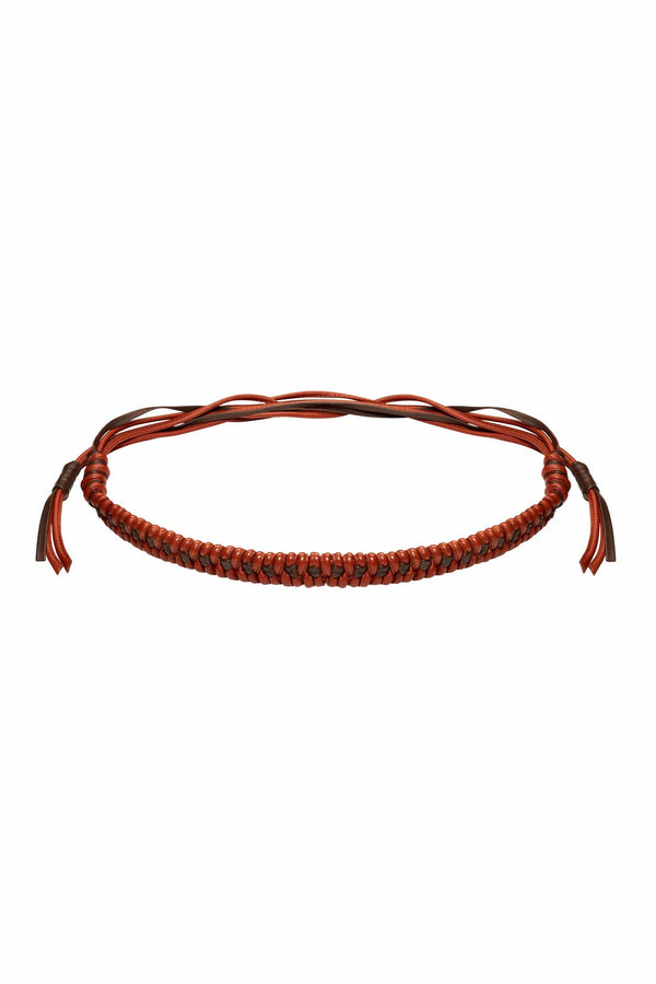 CEINTURE EN CUIR PALMYRO - CAMEL CHOCOLAT