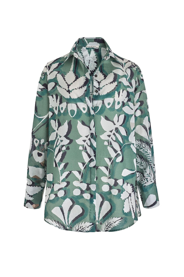 CHEMISE FIORINA IMPRIMÉ TROPICAL - ACQUA GREEN