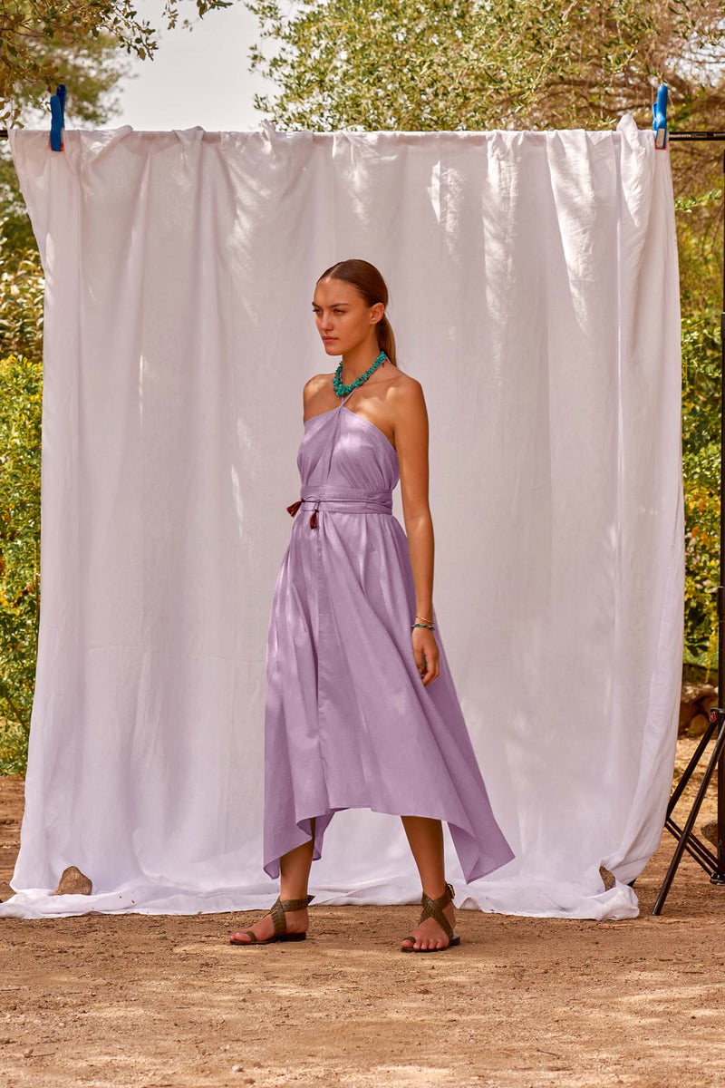 IVINA COTTON DRESS - MAUVE MIST