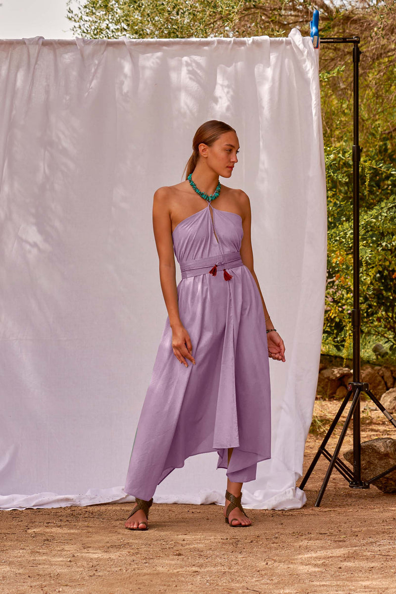 IVINA COTTON DRESS - MAUVE MIST