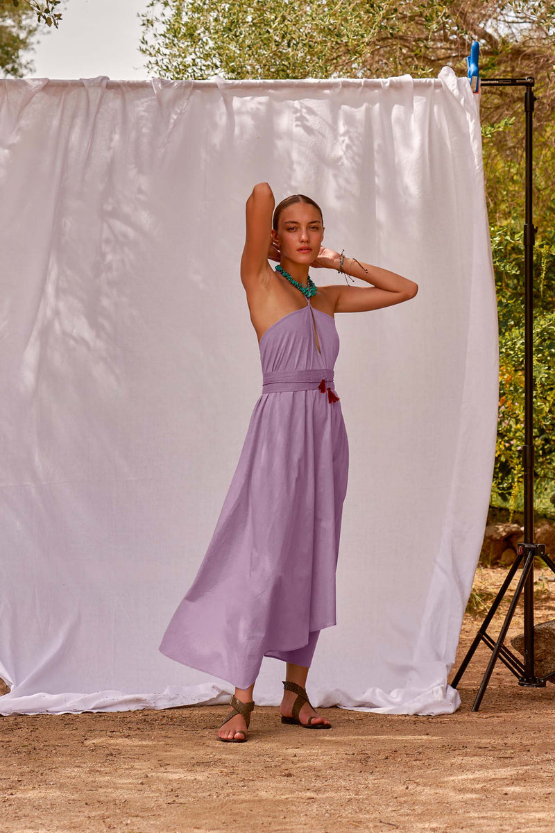 IVINA COTTON DRESS - MAUVE MIST