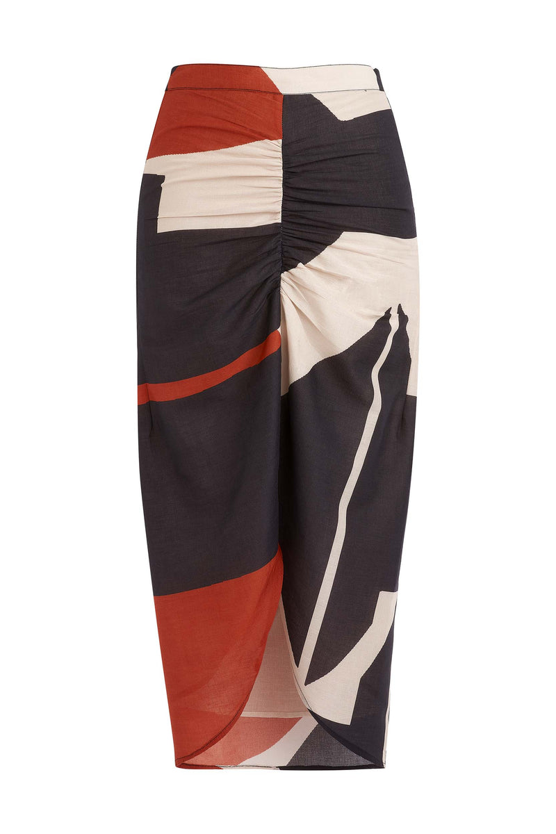 JUPE BERYL IMPRIME SUNSET - BLACK
