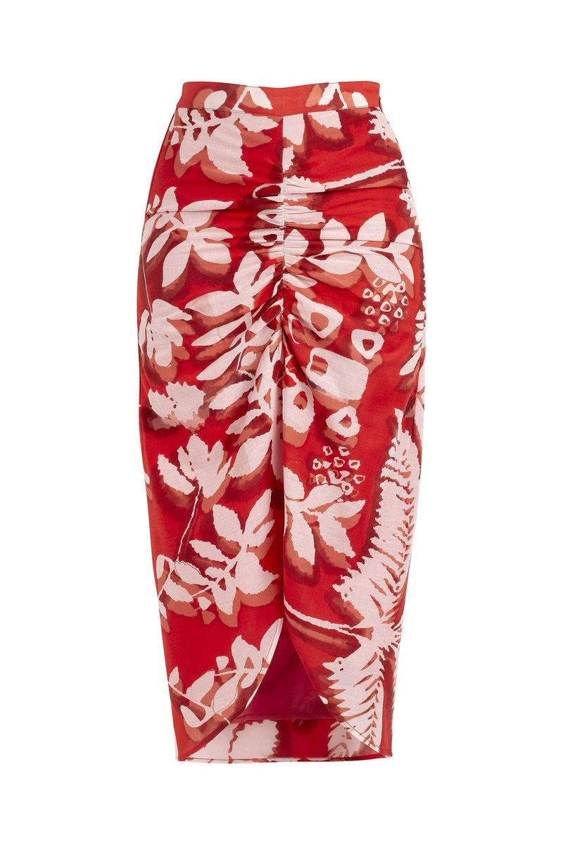 JUPE BERYL IMPRIMÉ TROPICAL - FLASHY ORANGE