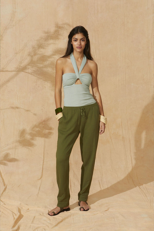 PANTALON ANGIE - OLIVE GREEN