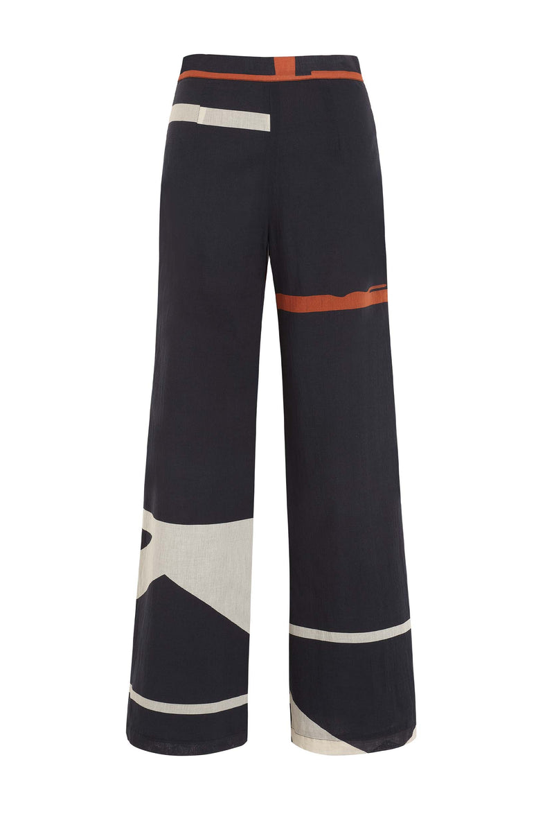 PANTALON ERIKA IMPRIME SUNSET - BLACK