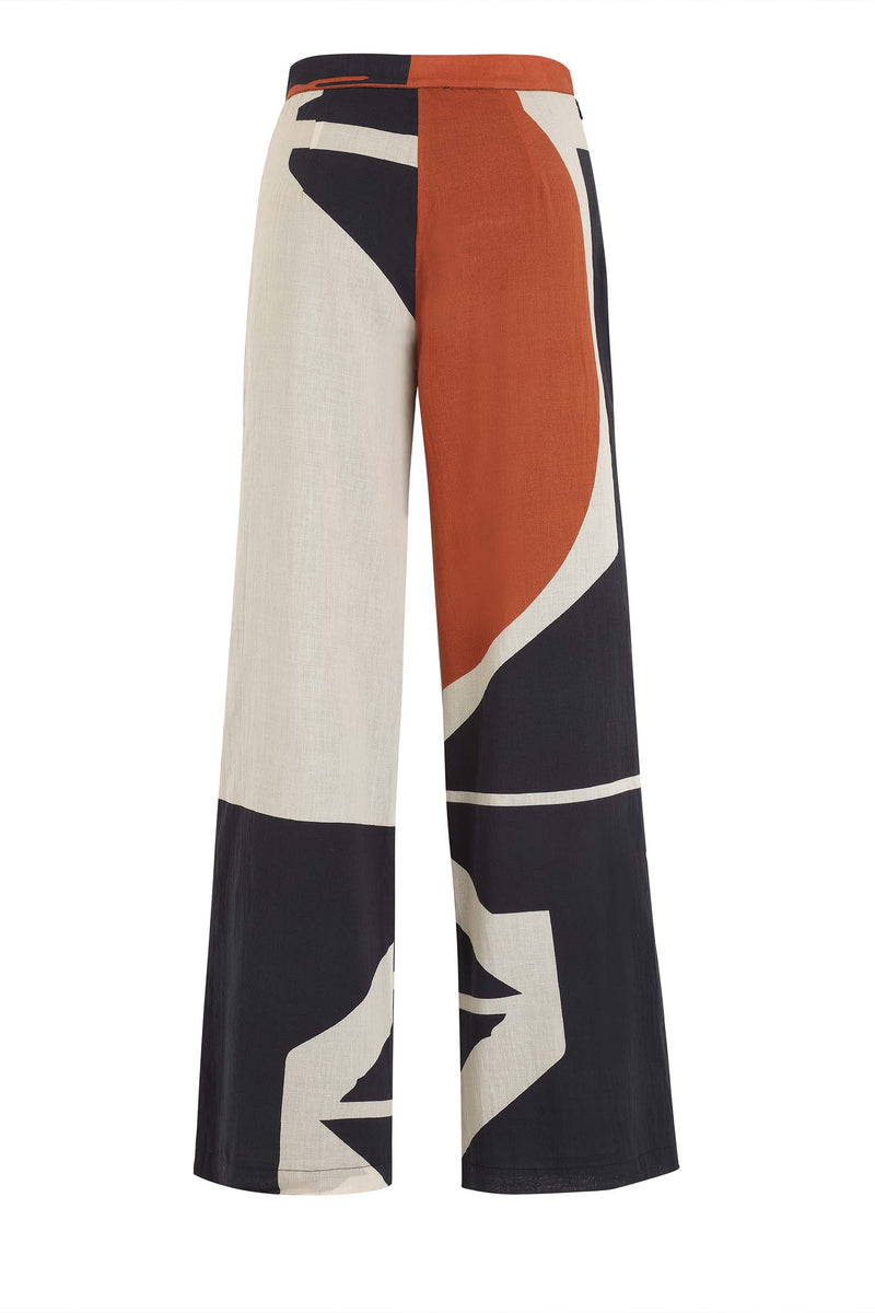 PANTALON ERIKA IMPRIME SUNSET - BLACK