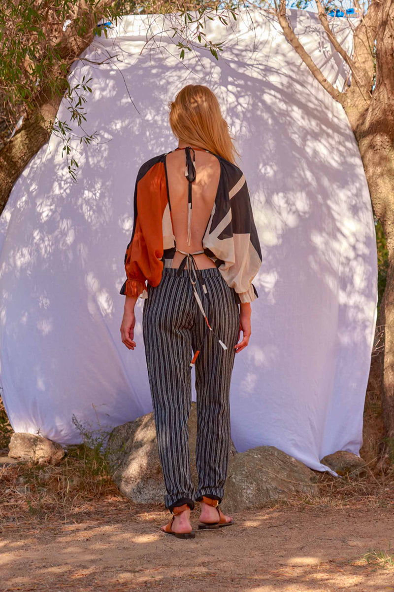 PANTALON ANGELE TISSAGE FORMENTERA - BLACK