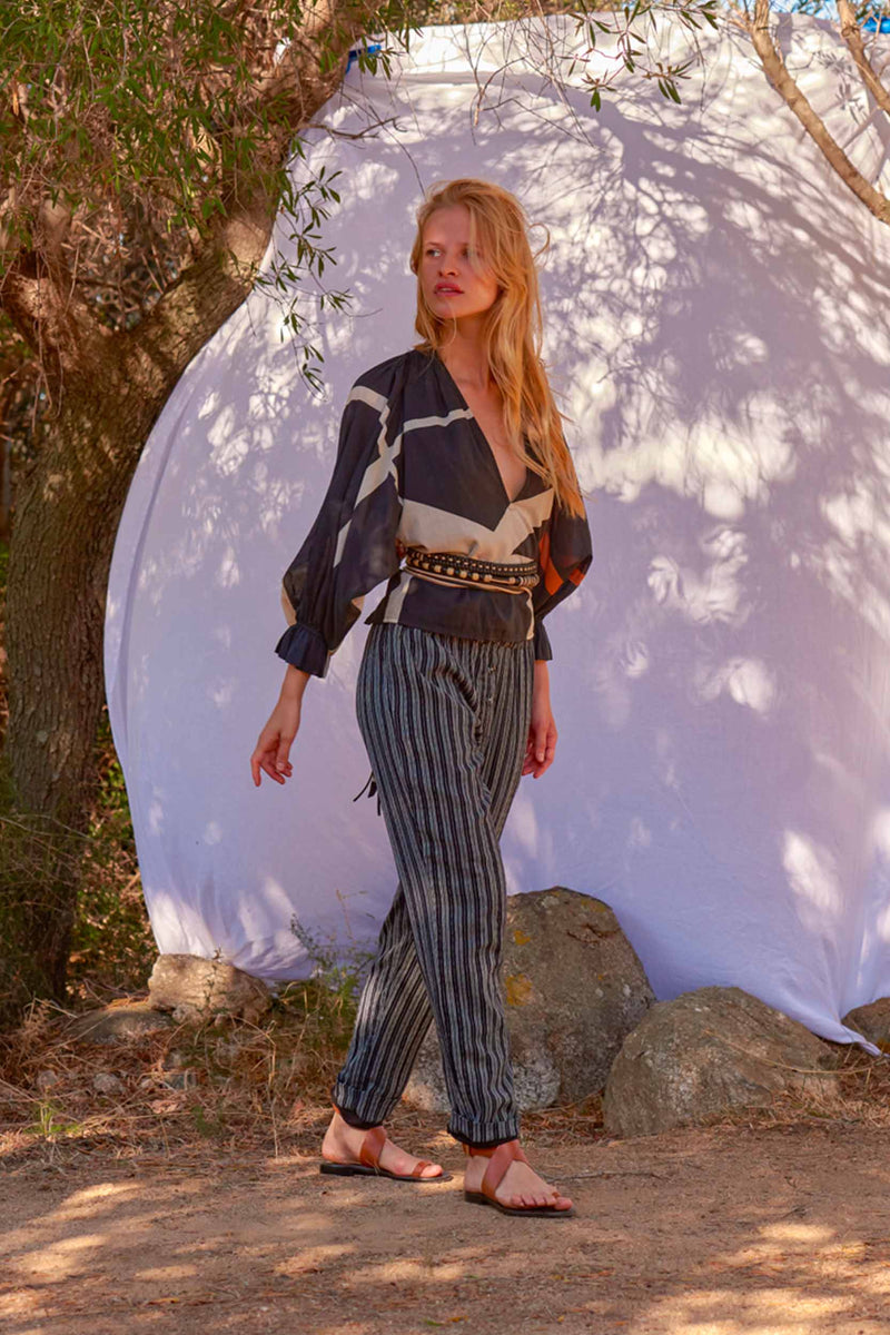 PANTALON ANGELE TISSAGE FORMENTERA - BLACK