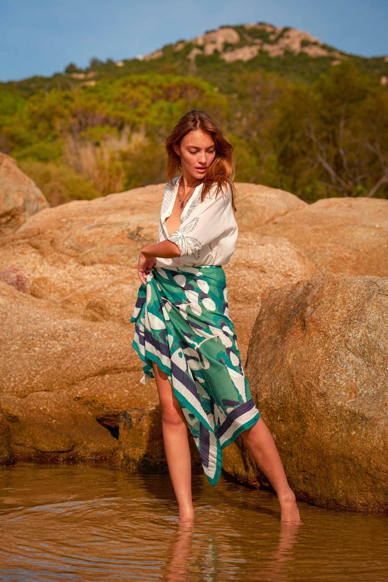 ETOLE IMPRIME TROPICAL - AQUA GREEN
