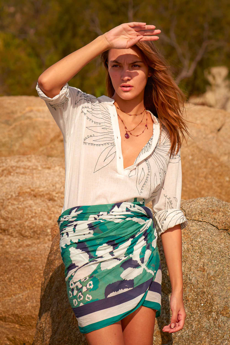 ETOLE IMPRIME TROPICAL - AQUA GREEN