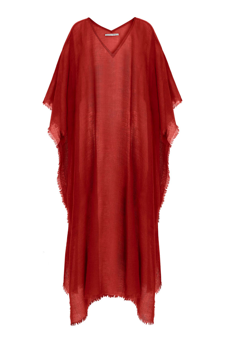 PONCHO LONG RAFAELE ETAMINE DE LAINE - POTTER CLAY