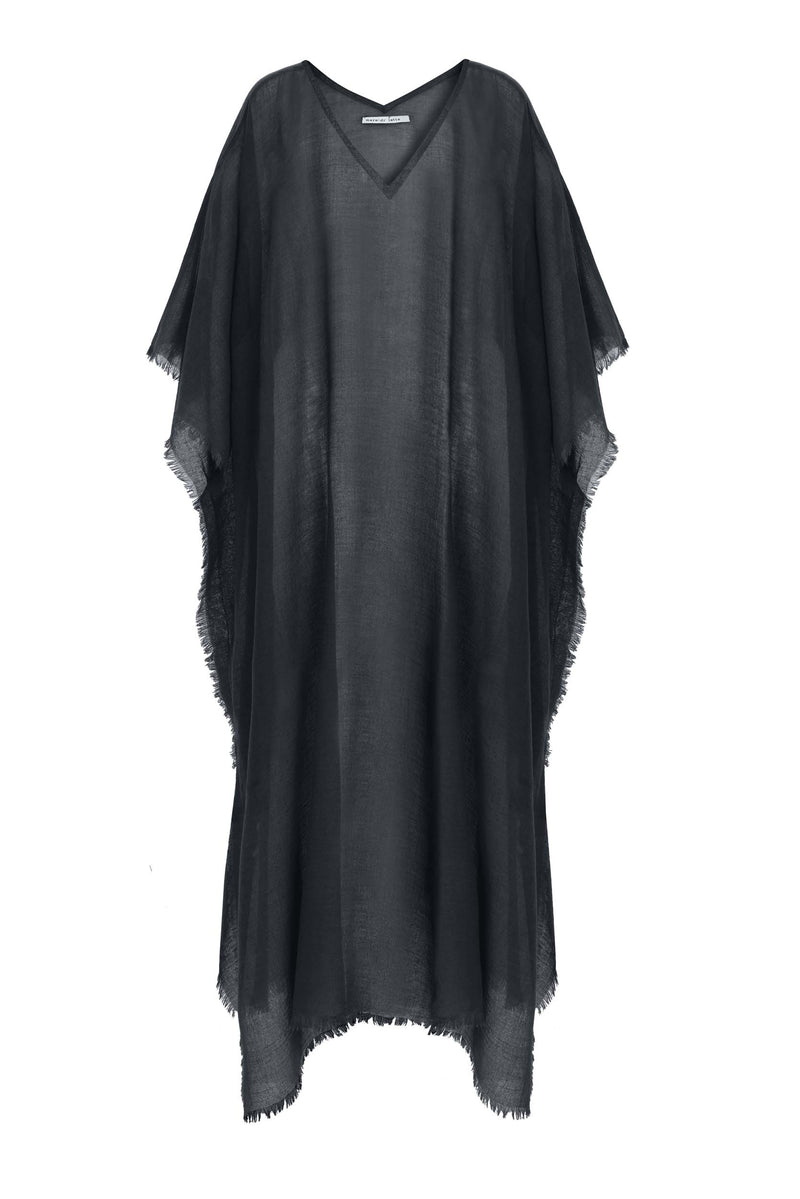 PONCHO LONG RAFAELE ETAMINE DE LAINE - ARDOISE
