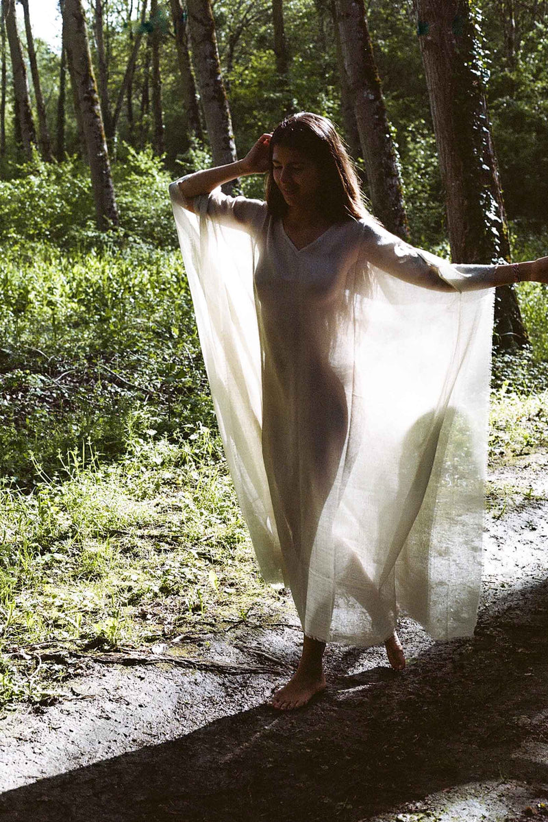 PONCHO LONG RAFAELE ETAMINE DE LAINE - POTTER CLAY