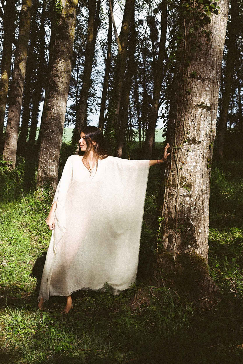 PONCHO LONG RAFAELE ETAMINE DE LAINE - ARDOISE