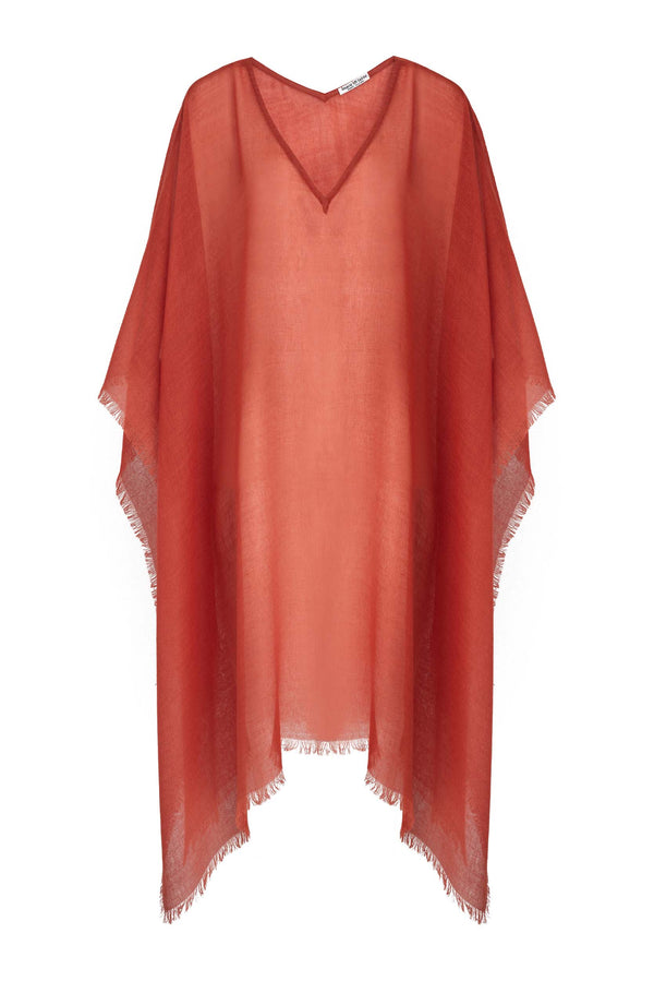 PONCHO COURT RAFAELE ETAMINE DE LAINE - EPICE