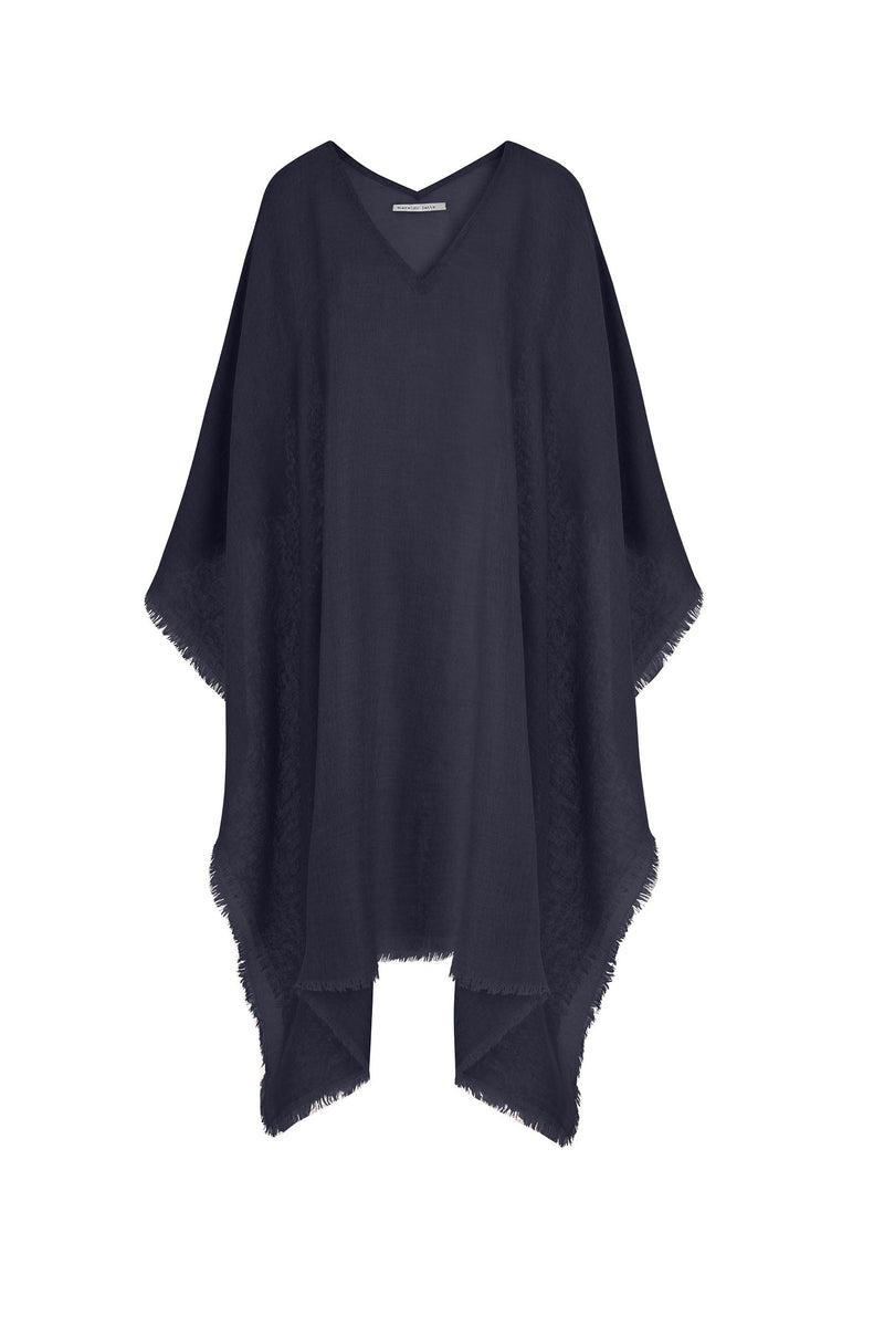 PONCHO COURT RAFAELE ETAMINE DE LAINE - INK