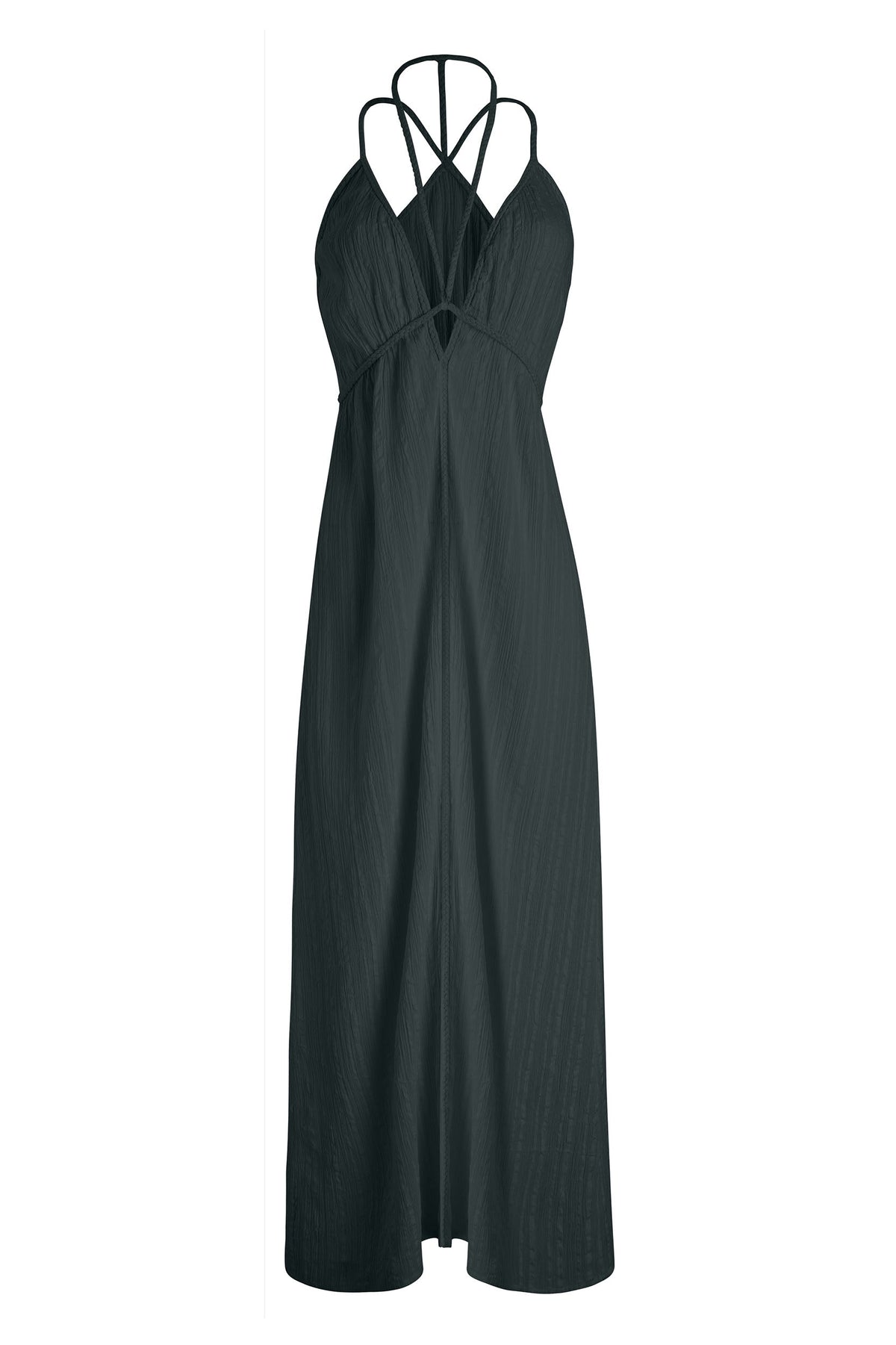 Robe Femme Atmosphere Gris Ardoise - Taille 10, Manches Courtes, Détail Crochet - Occasion Très Bon État
