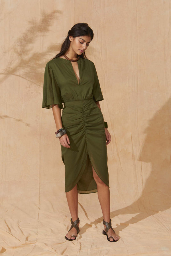 SANDALES EN CUIR ISIS - DARK AMBER