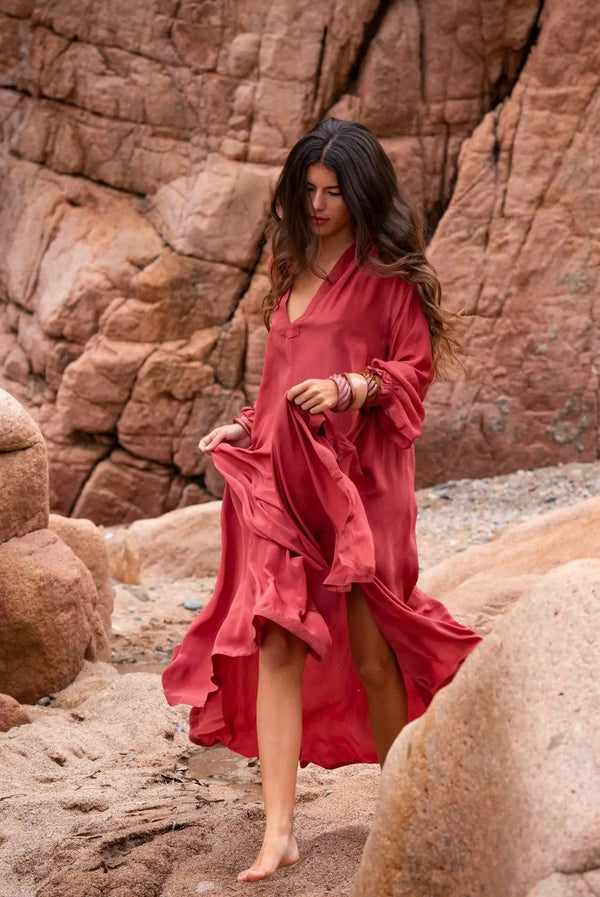 ROBE SERAPHINE SOIE - CALAROSSA