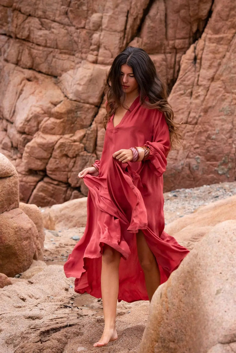 ROBE SERAPHINE SOIE - CALAROSSA