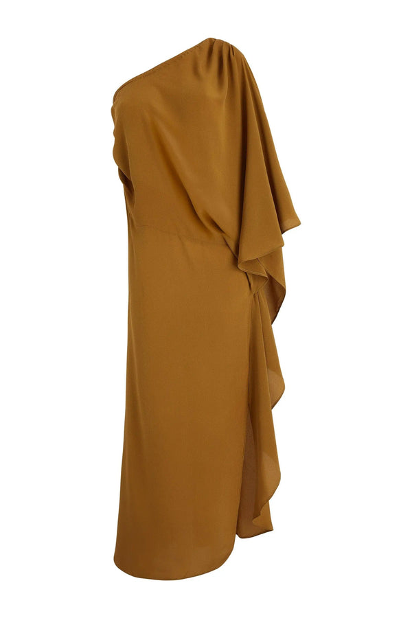 ROBE EN SOIE GALICE - AMBER GREEN