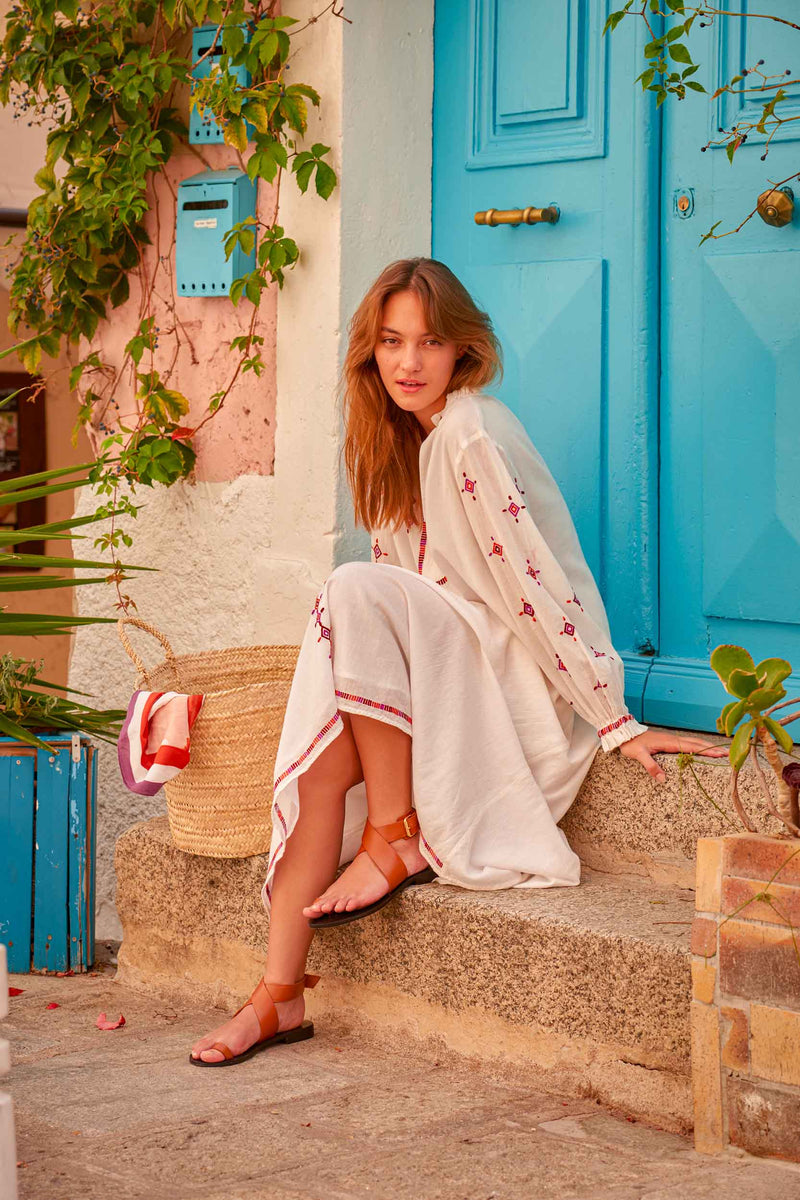 ROBE SERAPHINE BRODÉE - SKY BLUE