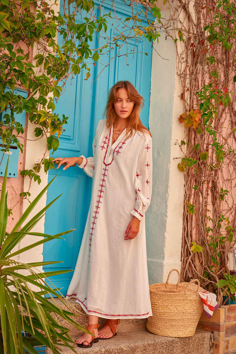 ROBE SERAPHINE BRODÉE - SKY BLUE
