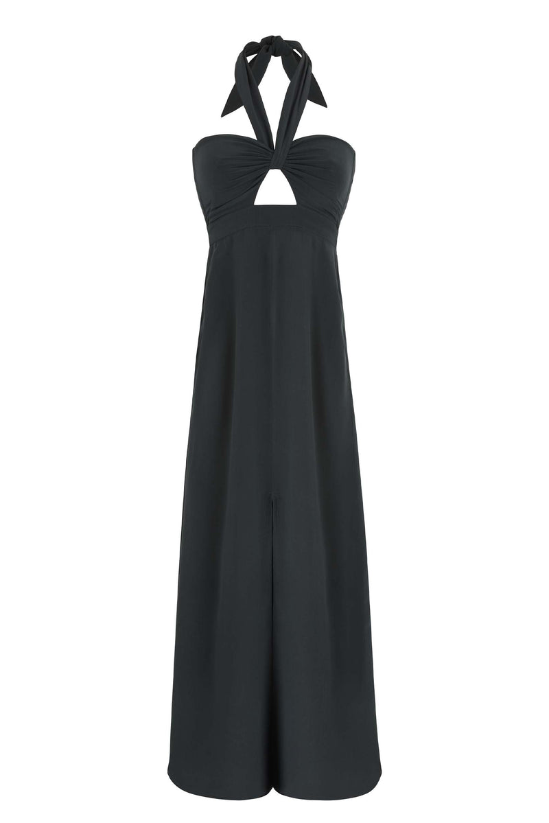 ROBE CLEMENCE SOIE - ARDOISE