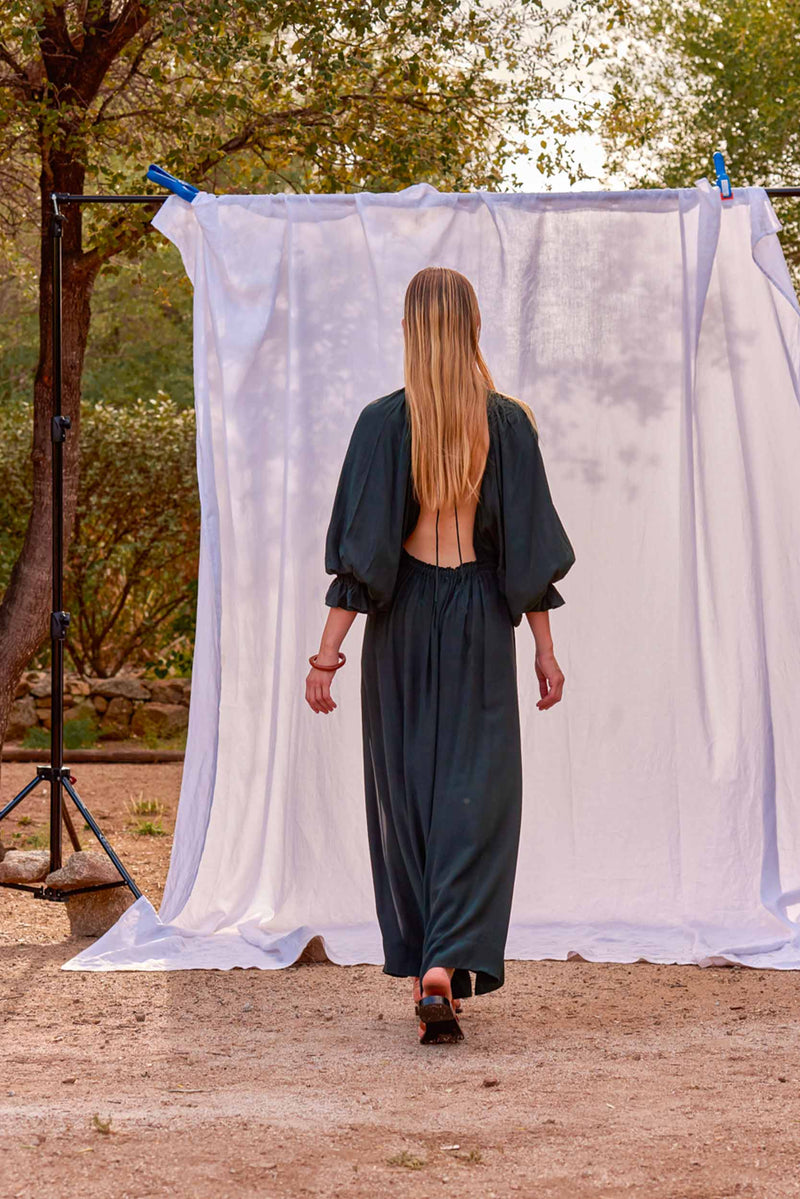 ROBE JANE SOIE - ARDOISE