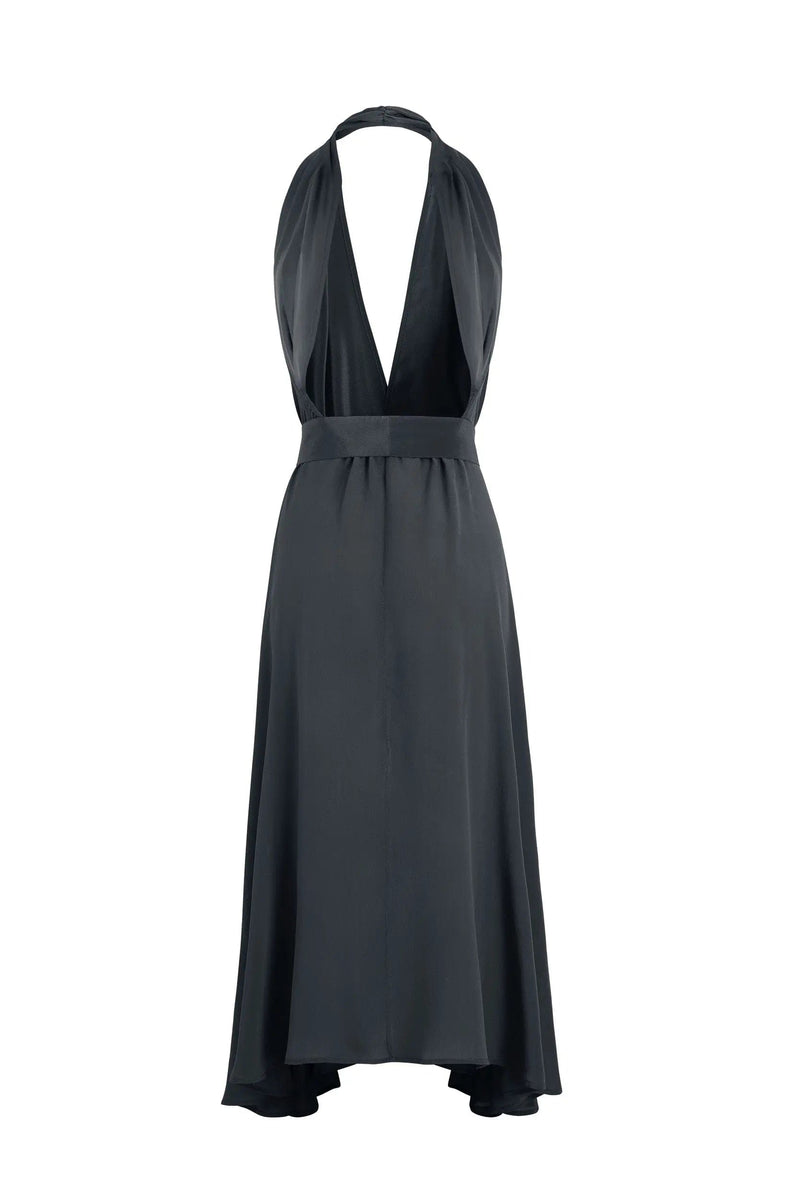 ROBE TAMARA SOIE - ARDOISE