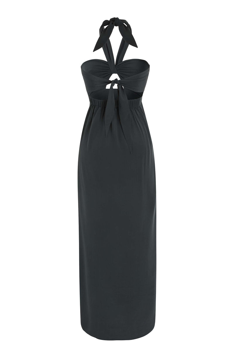 ROBE CLEMENCE SOIE - ARDOISE