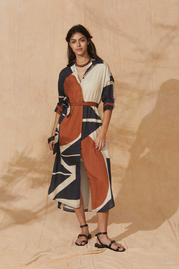 ROBE FLORE IMPRIME SUNSET - BLACK
