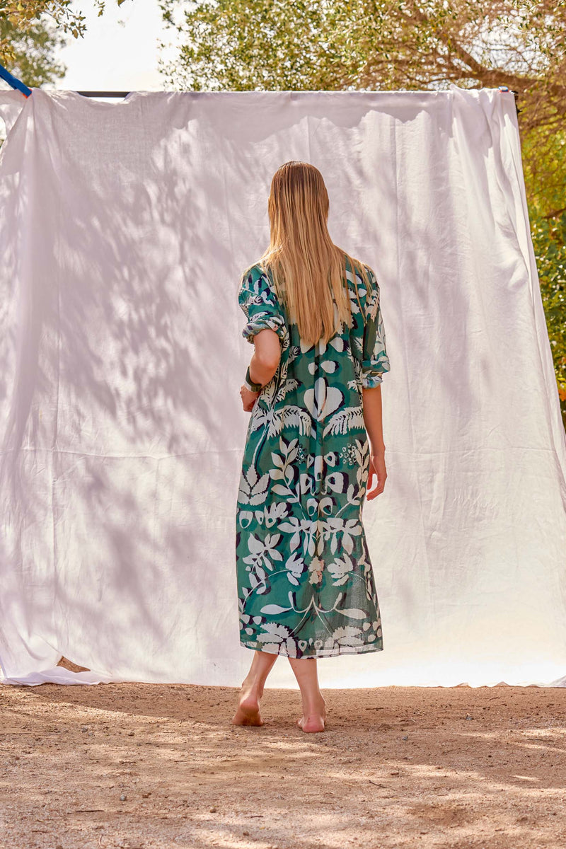 ROBE CHARLIE IMPRIMÉ TROPICAL - ACQUA GREEN