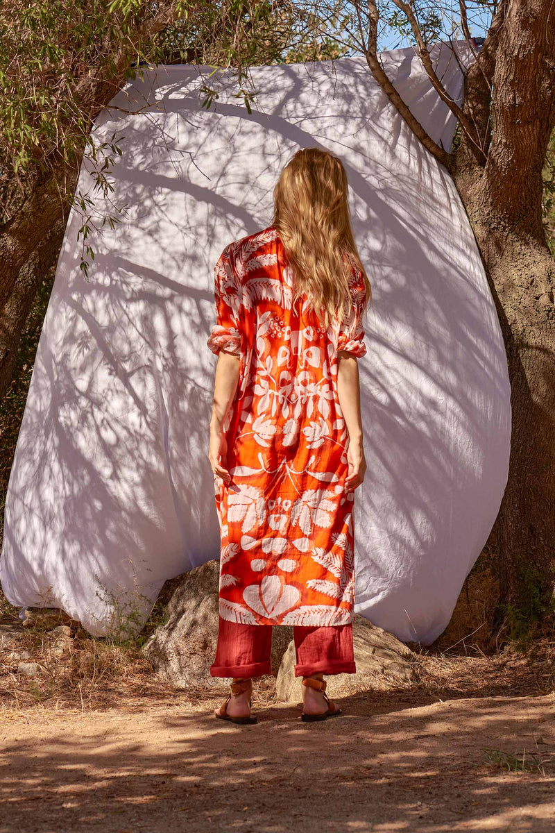 ROBE CHARLIE IMPRIMÉ TROPICAL - FLASHY ORANGE