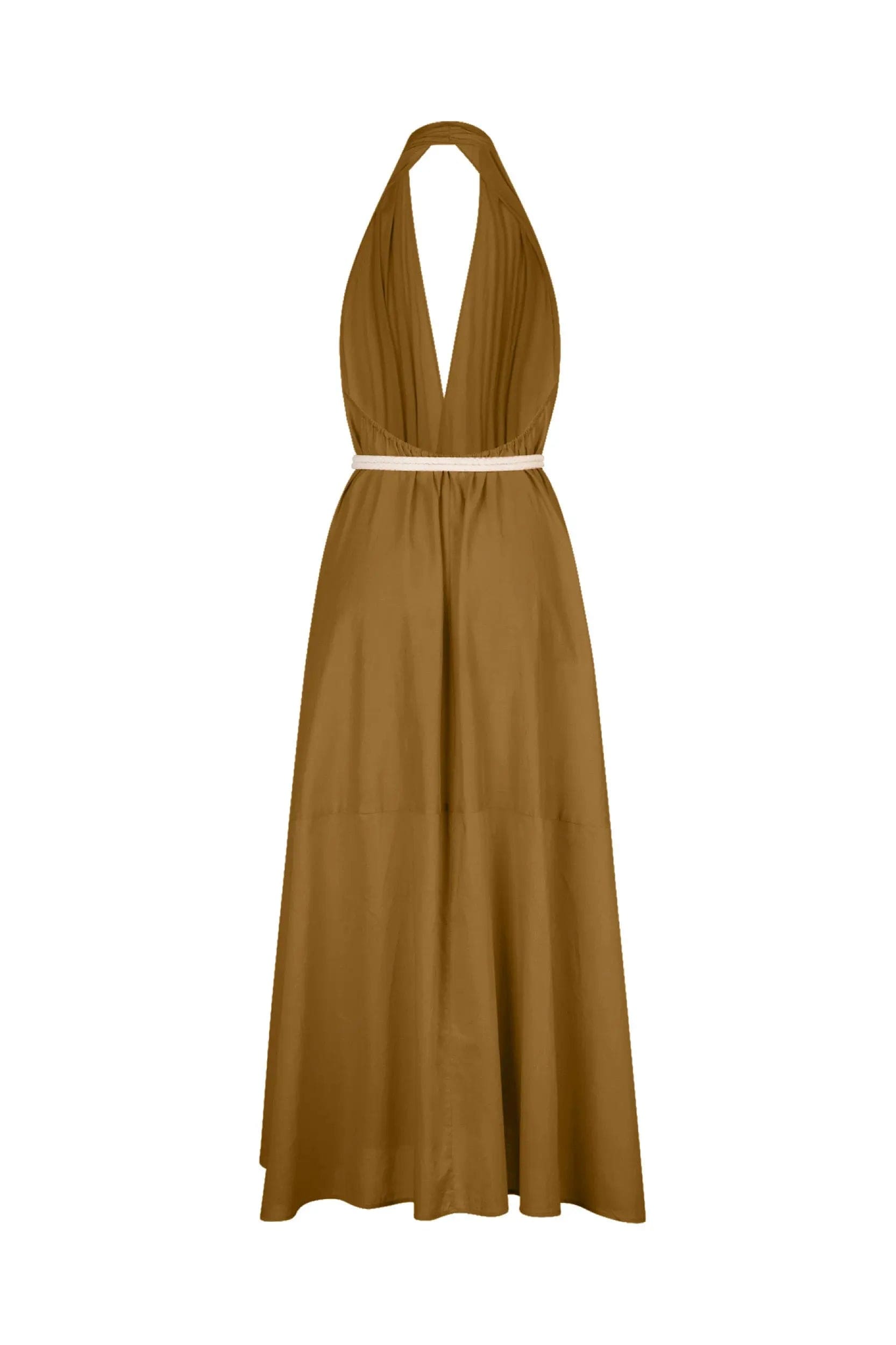 MALIN LONG ACACIA PAREO DRESS - DARK AMBER
