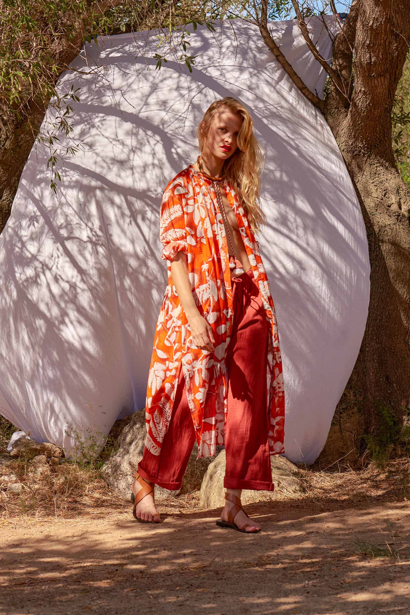 ROBE CHARLIE IMPRIMÉ TROPICAL - FLASHY ORANGE
