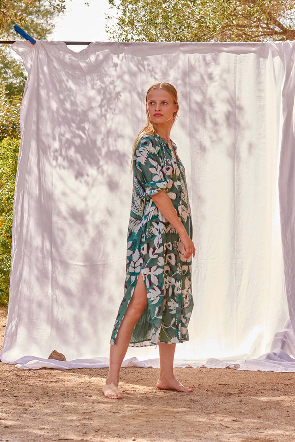 ROBE CHARLIE IMPRIMÉ TROPICAL - ACQUA GREEN