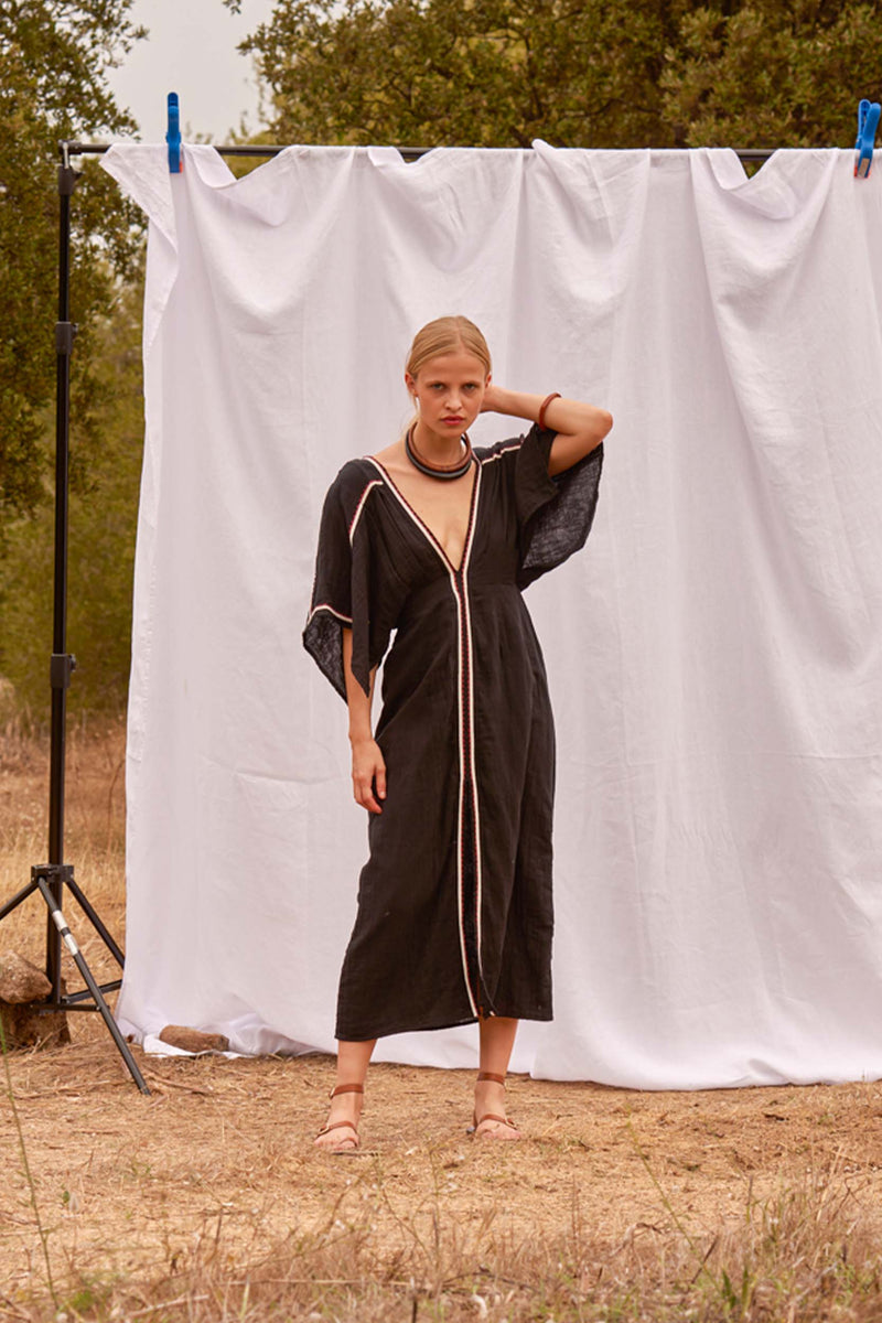 ROBE SOUANE CROQUET - BLACK