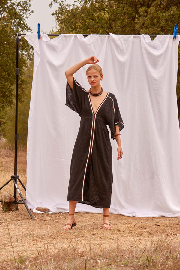 ROBE SOUANE CROQUET - BLACK