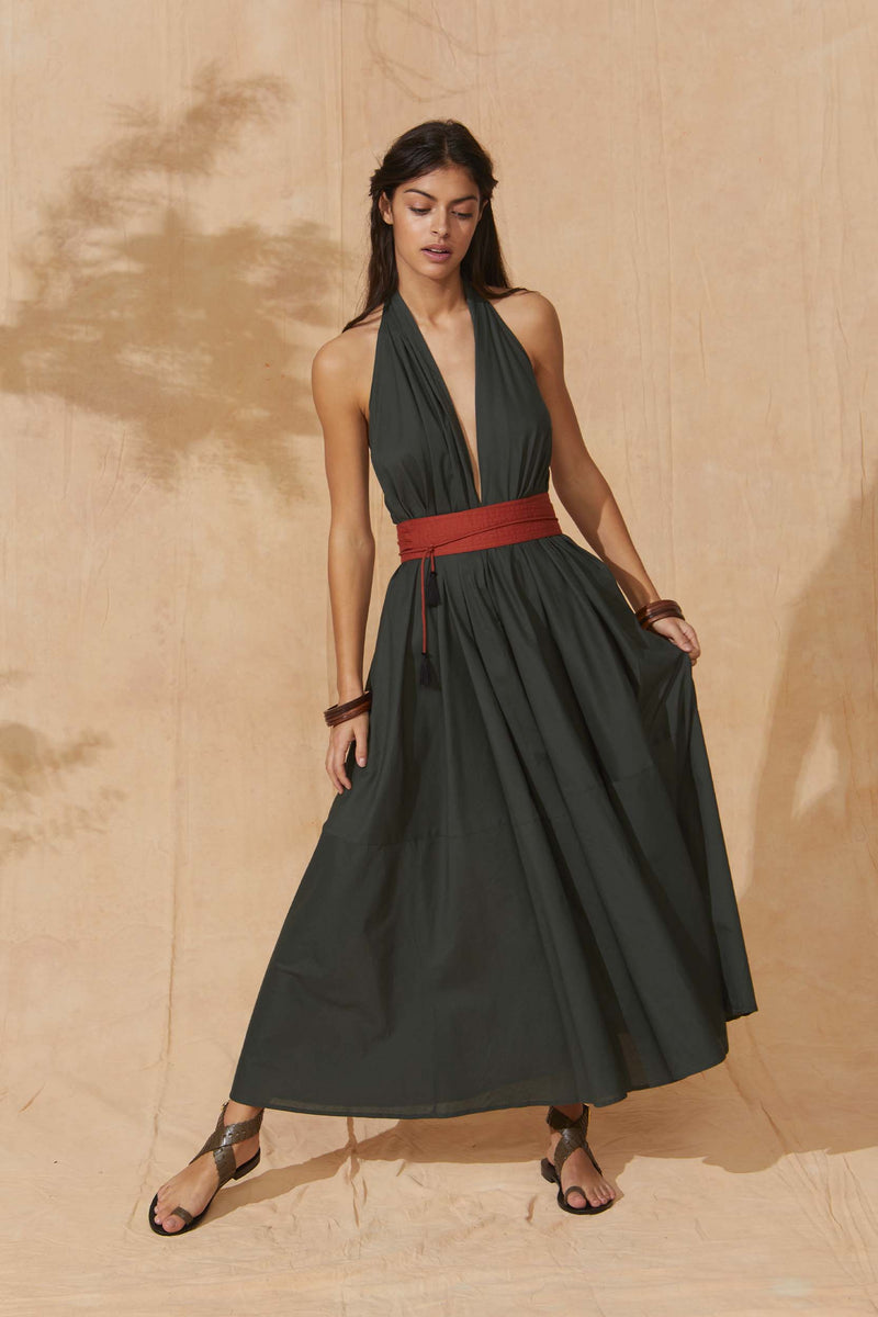 PAREO MALIN DRESS LONG ACACIA - SLATE