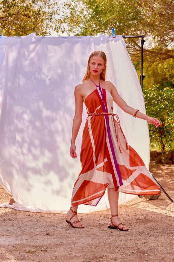ROBE IVINA IMPRIME SUNSET - PLUM