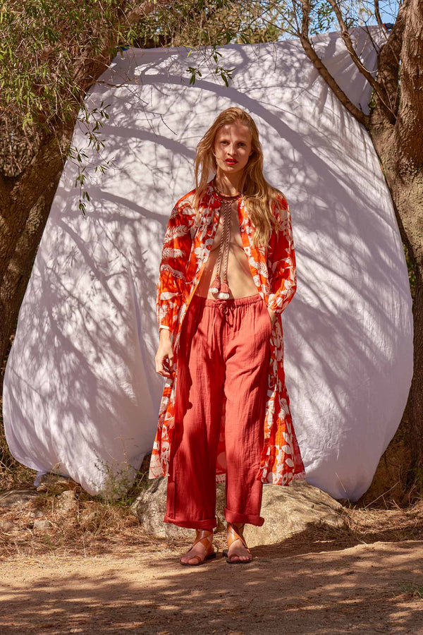 ROBE CHARLIE IMPRIMÉ TROPICAL - FLASHY ORANGE